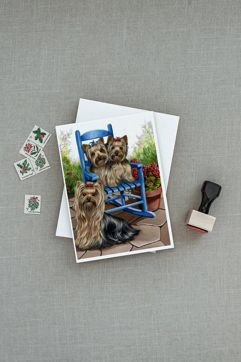 Yorkie Patio Sweethearts Greeting Cards and Envelopes Pack of 8