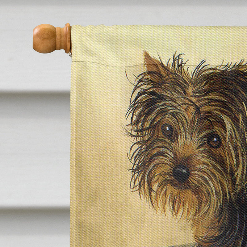 Yorkie Bath Time Flag Canvas House Size PPP3244CHF