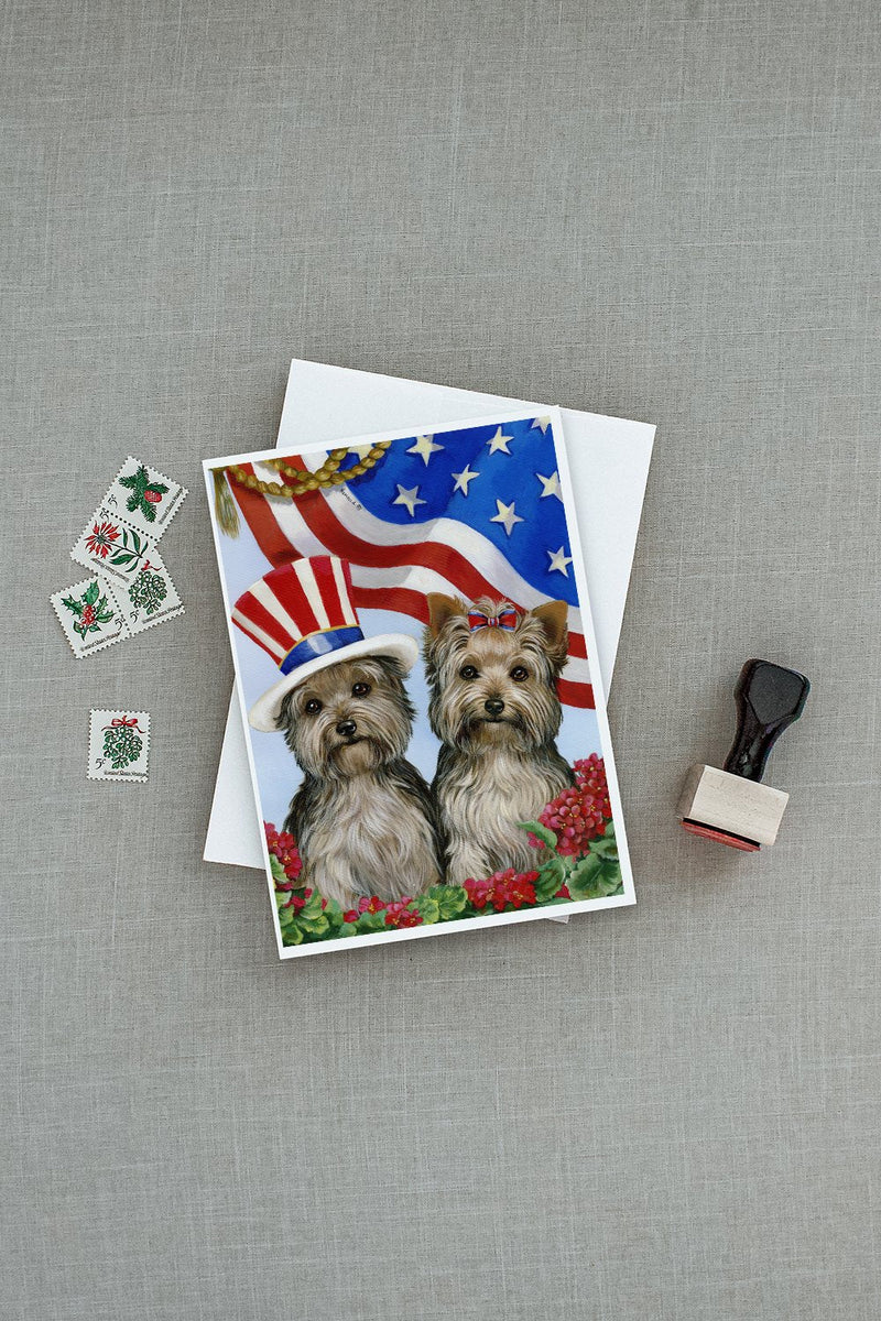 Yorkie USA Greeting Cards and Envelopes Pack of 8