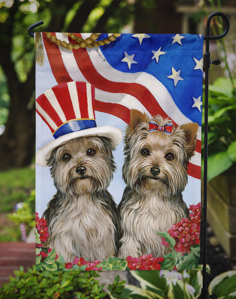 Yorkie USA Flag Garden Size PPP3245GF