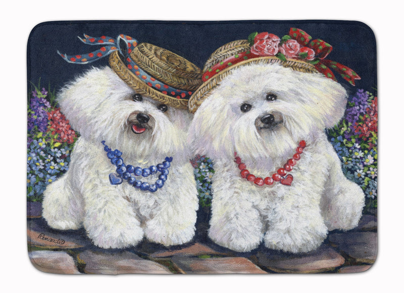 Bichon Frise Sisters Machine Washable Memory Foam Mat PPP3247RUG