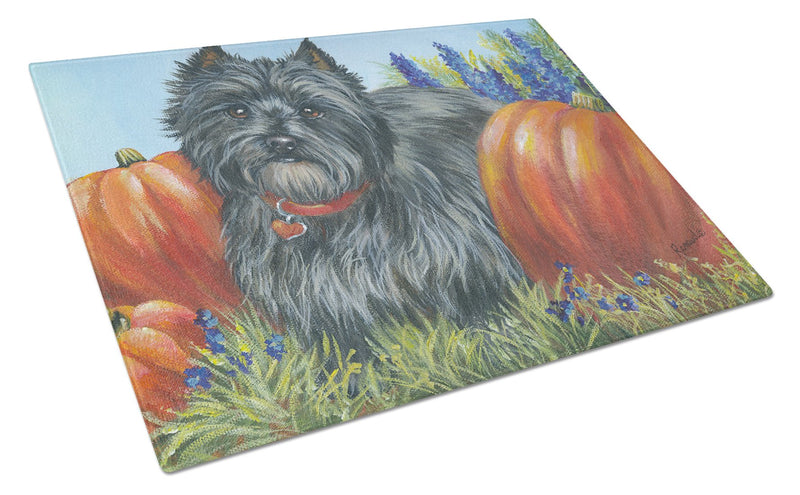 Cairn Terrier Mom's Pumpkins Glass Cutting Boards – Durable, Decorative Kitchen Art Large PPP3253LCB