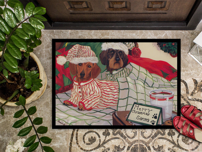 Dachshund Christmas Waiting for Santa Doormat - 18x27 Decorative Floor Mat – Indoor/Outdoor Rug with Artistic Flair PPP3260MAT