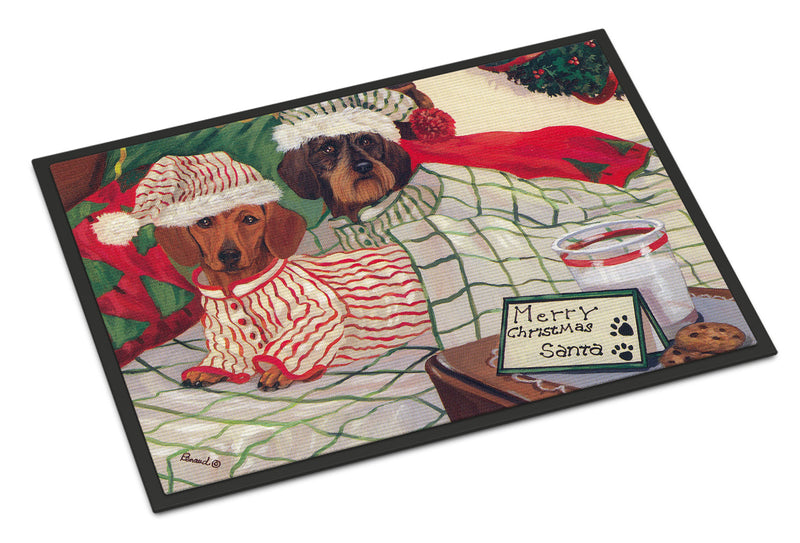 Dachshund Christmas Waiting for Santa Doormat - 18x27 Decorative Floor Mat – Indoor/Outdoor Rug with Artistic Flair PPP3260MAT