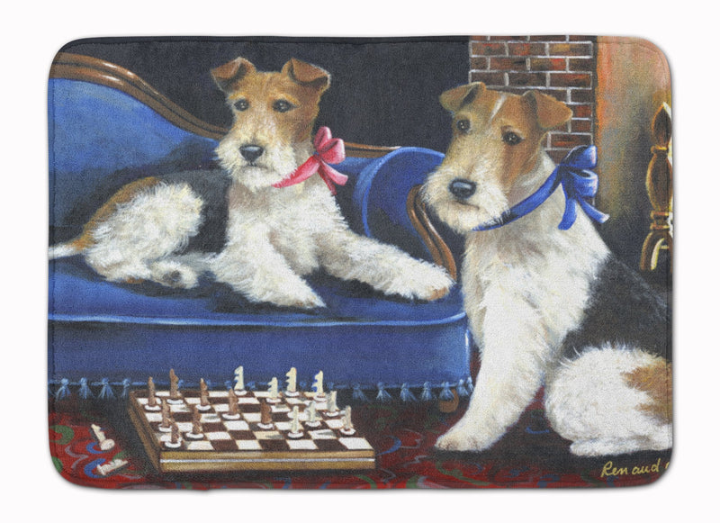 Fox Terrier Checkmates Machine Washable Memory Foam Mat PPP3261RUG