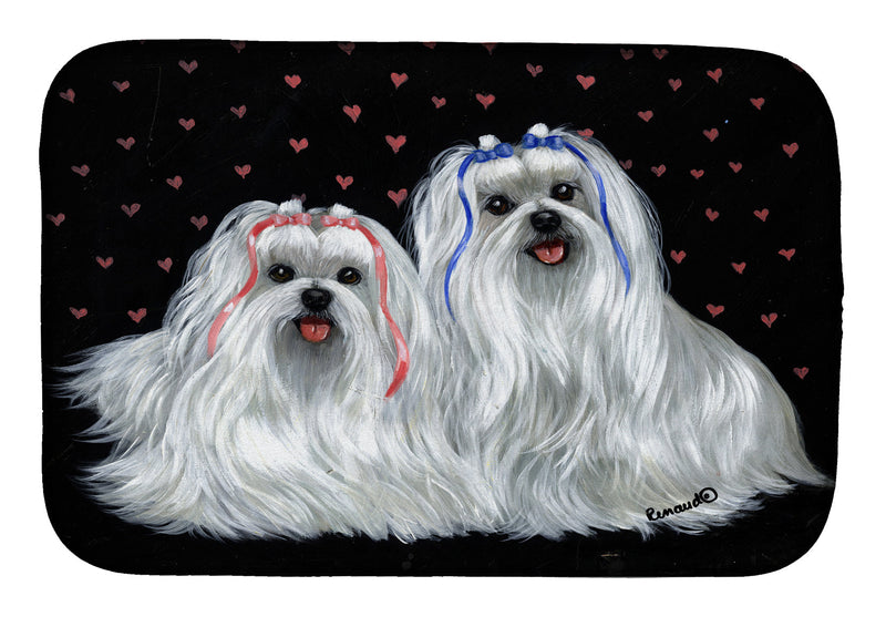 Maltese Sweethearts Dish Drying Mat – Absorbent, Artistic Kitchen Essentials PPP3263DDM