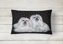 Maltese Sweethearts Canvas Fabric Decorative Pillow PPP3263PW1216