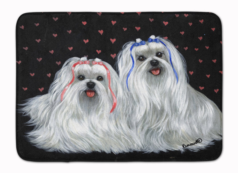 Maltese Sweethearts Machine Washable Memory Foam Mat PPP3263RUG