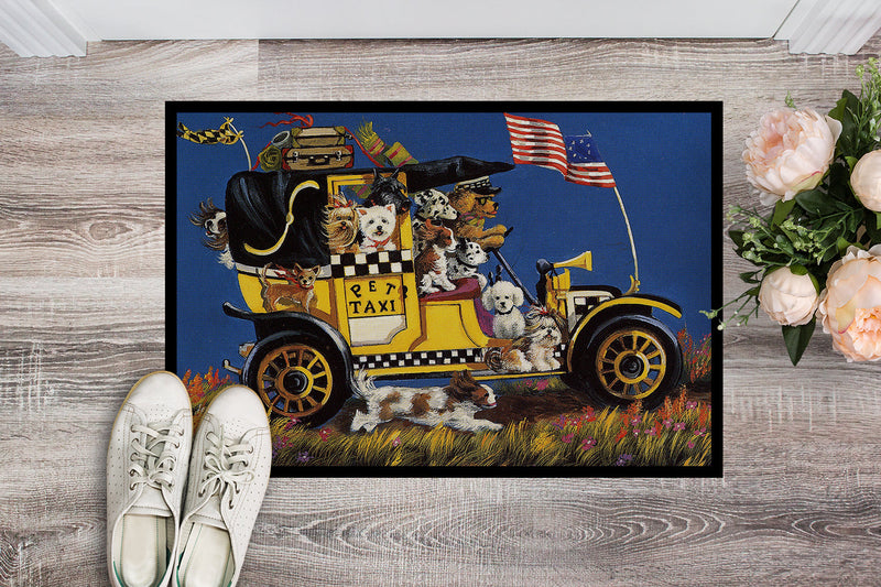 Pet Taxi Multiple Dog Breeds Indoor or Outdoor Mat 18x27 PPP3264MAT