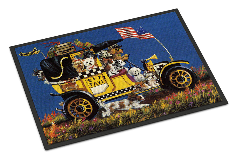 Pet Taxi Multiple Dog Breeds Indoor or Outdoor Mat 18x27 PPP3264MAT