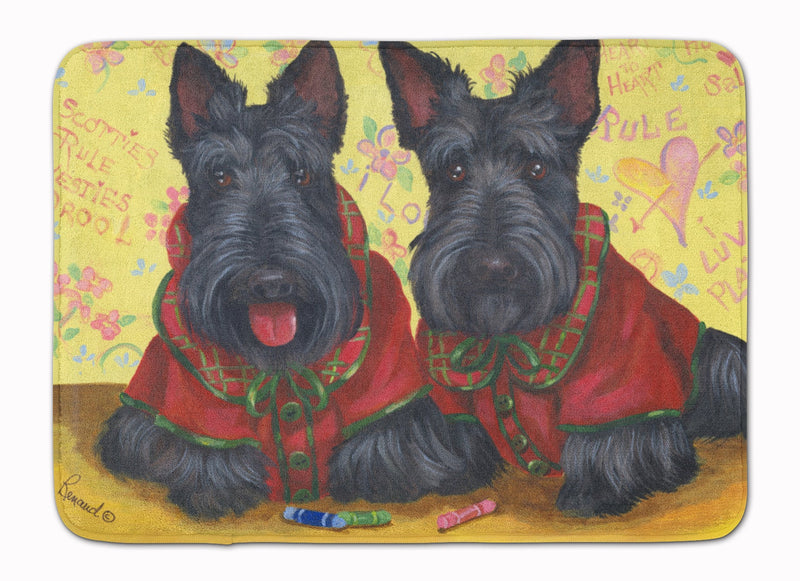 Scottish Terrier Scotties Rule Machine Washable Memory Foam Mat PPP3271RUG