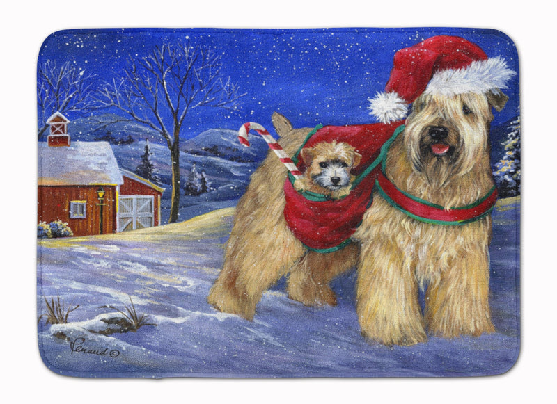 Wheaten Terrier Christmas Machine Washable Memory Foam Mat PPP3275RUG