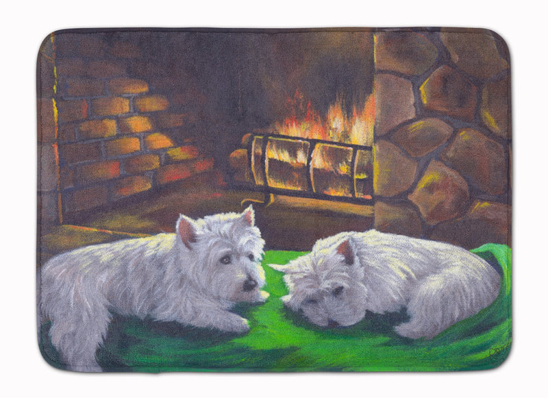 Westie A Winter's Night Machine Washable Memory Foam Mat PPP3276RUG