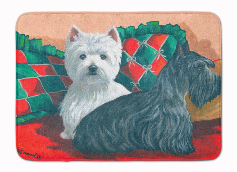 Westie and Scottie Great Scots Machine Washable Memory Foam Mat PPP3277RUG