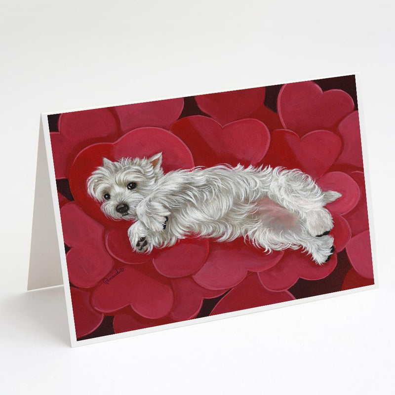 Westie Queen of Hearts Greeting Cards and Envelopes Pack of 8