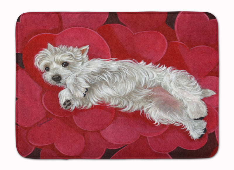 Westie Queen of Hearts Machine Washable Memory Foam Mat PPP3283RUG