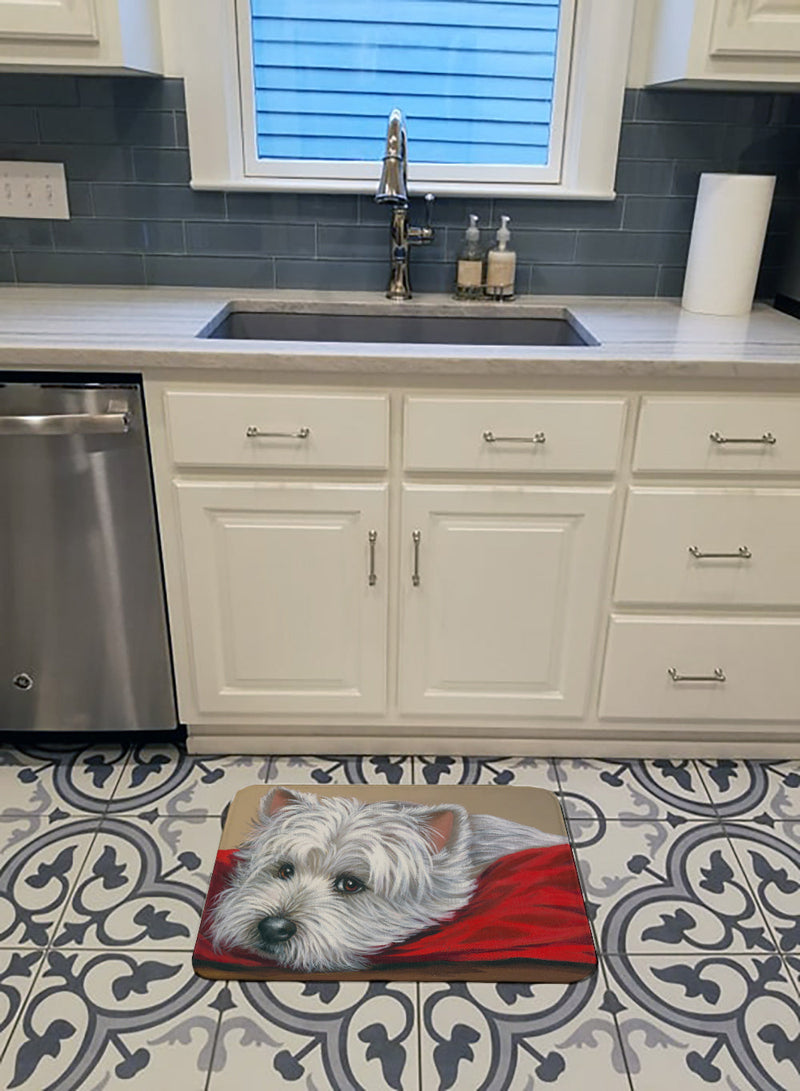 Westie Red Pillow Machine Washable Memory Foam Mat PPP3284RUG