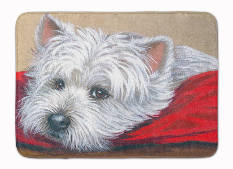 Westie Red Pillow Machine Washable Memory Foam Mat PPP3284RUG