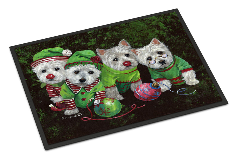 Westie Christmas Santa's Assistants Indoor or Outdoor Mat 18x27 PPP3285MAT