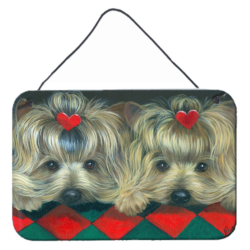 Yorkshire Terrier Yorkie 2 Hearts Wall or Door Hanging Prints PPP3290DS812