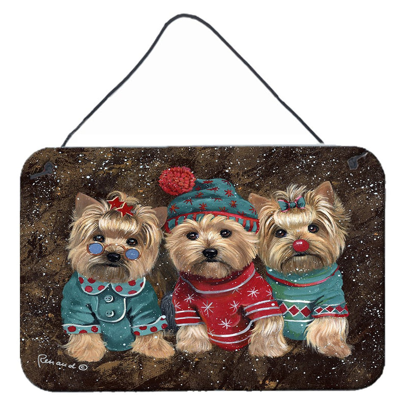 Yorkshire Terrier Yorkie Christmas Elves Wall or Door Hanging Prints PPP3291DS812