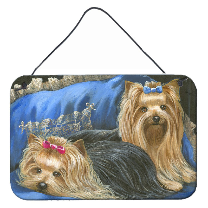 Yorkshire Terrier Yorkie Satin and Lace Wall or Door Hanging Prints PPP3293DS812