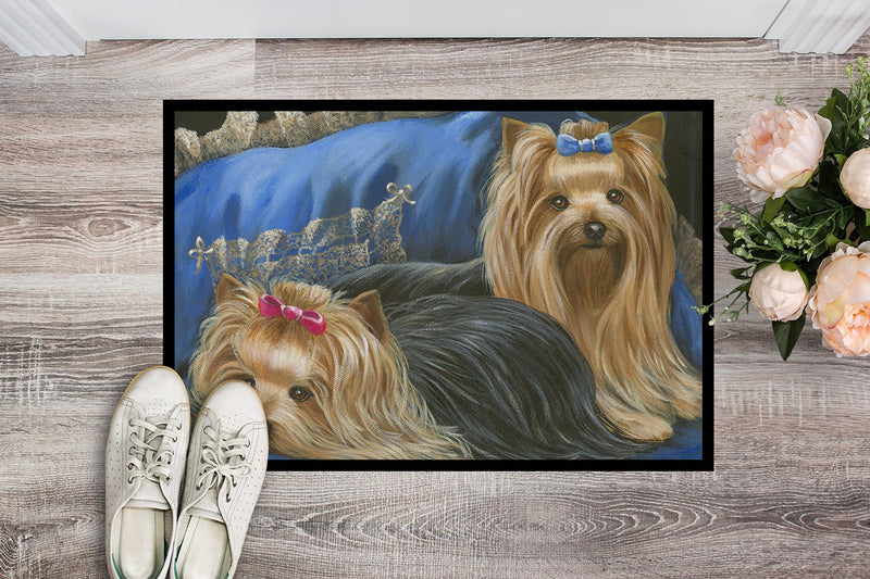 Yorkshire Terrier Yorkie Satin and Lace Indoor or Outdoor Mat 24x36 PPP3293JMAT