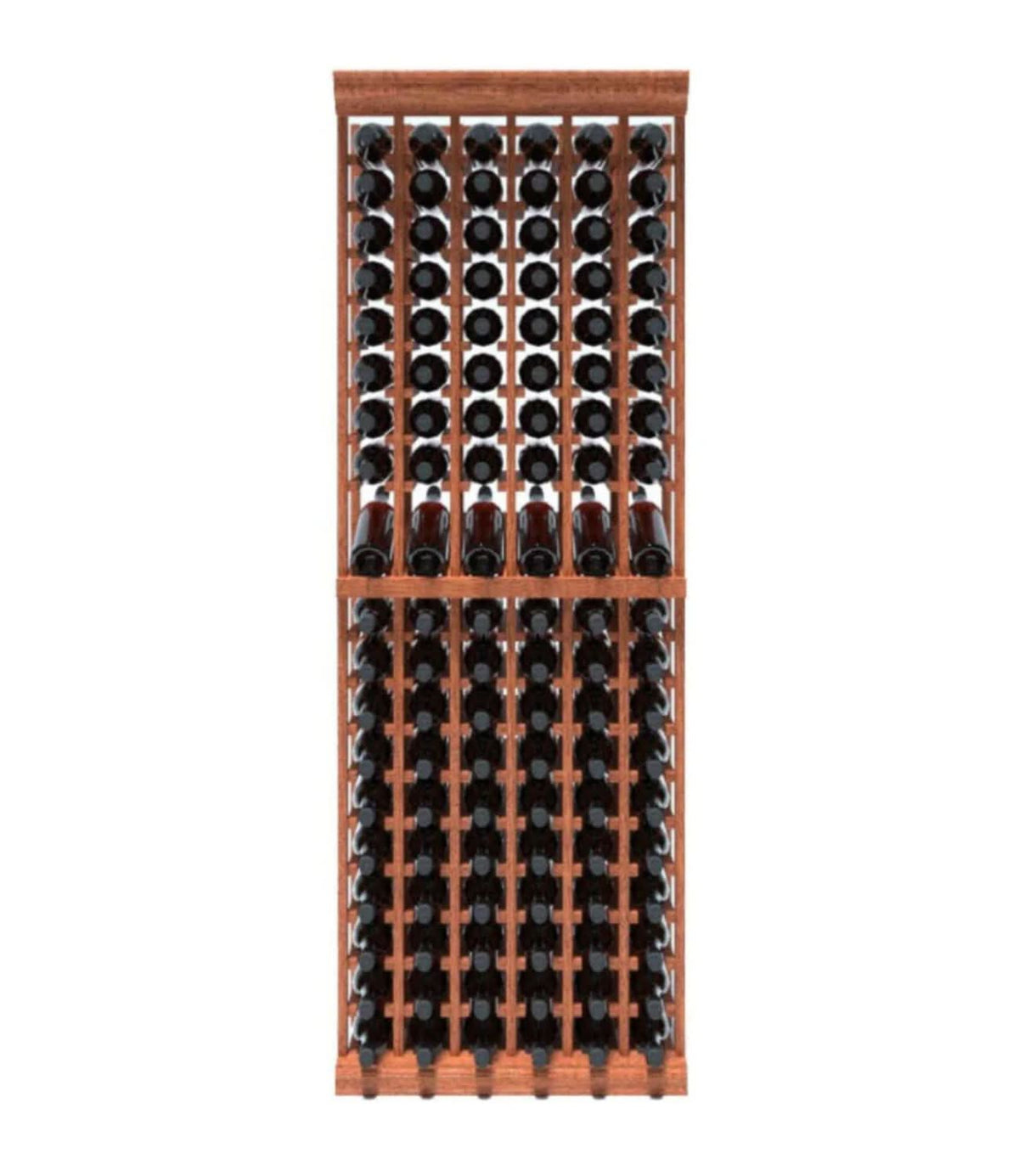 Multi Column Wine Racking System Customizable Bottle Storage with Presentation Row Display Holds 114 Bottles