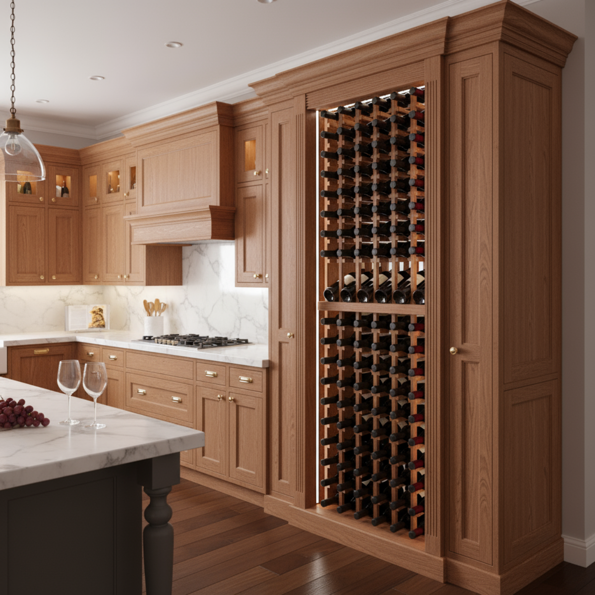 Multi Column Wine Racking System Customizable Bottle Storage with Presentation Row Display Holds 114 Bottles, photo 2 of 7