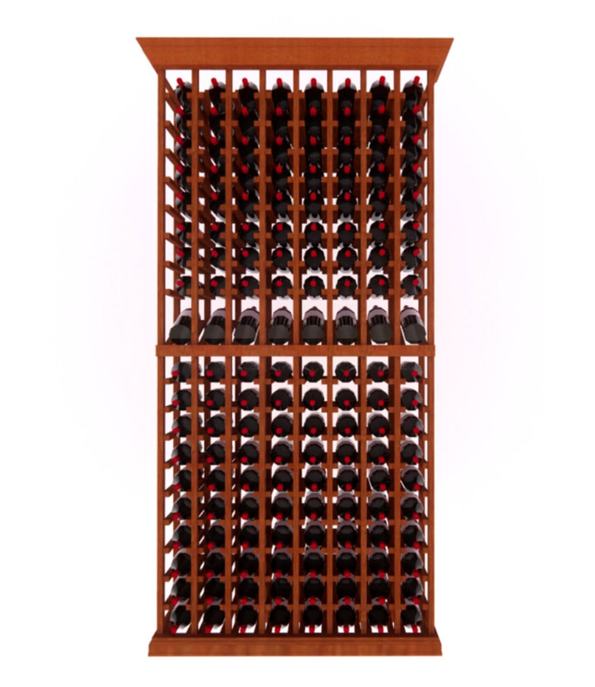 Multi Column Wine Racking System Customizable Bottle Storage with Presentation Row Display Holds 152 Bottles