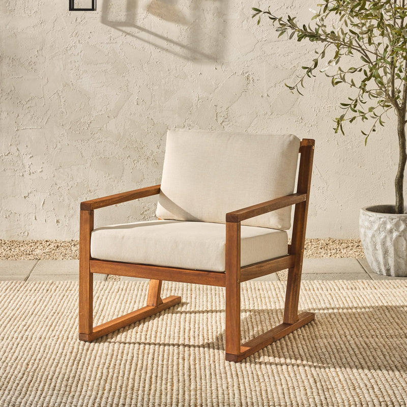 Prenton Modern Solid Wood Outdoor Club Chair - WHS