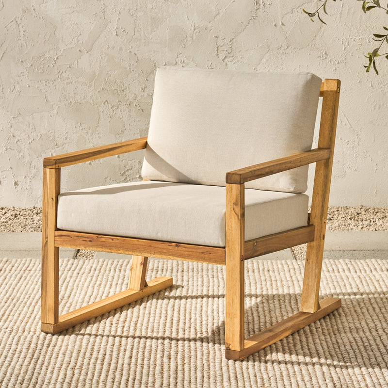 Prenton Modern Solid Wood Outdoor Club Chair