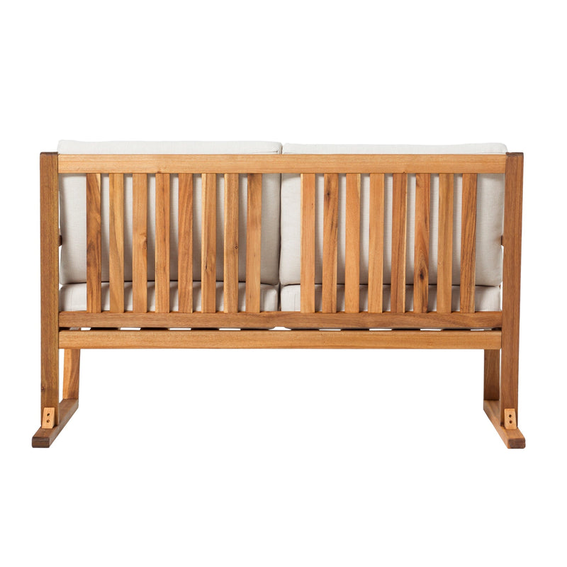 Prenton Modern Solid Wood Slatted Outdoor Loveseat