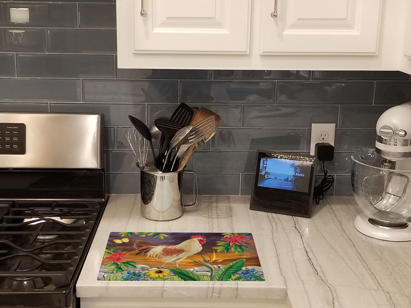 White Rooster Glass Cutting Boards – Durable, Decorative Kitchen Art Large PRS4025LCB
