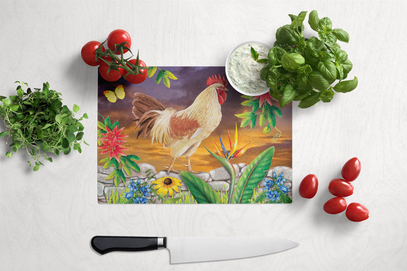 White Rooster Glass Cutting Boards – Durable, Decorative Kitchen Art Large PRS4025LCB
