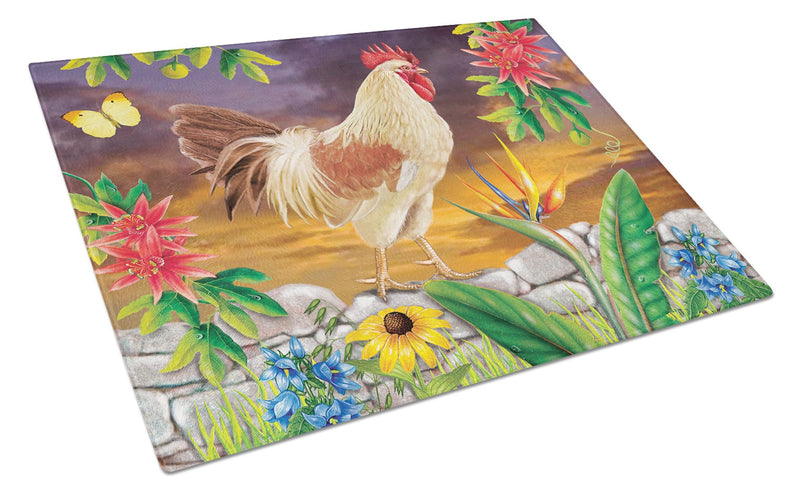 White Rooster Glass Cutting Boards – Durable, Decorative Kitchen Art Large PRS4025LCB
