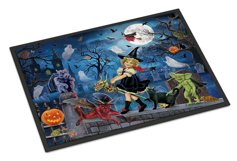 Littlest Witch's Halloween Party Indoor or Outdoor Mat 24x36 PRS4048JMAT