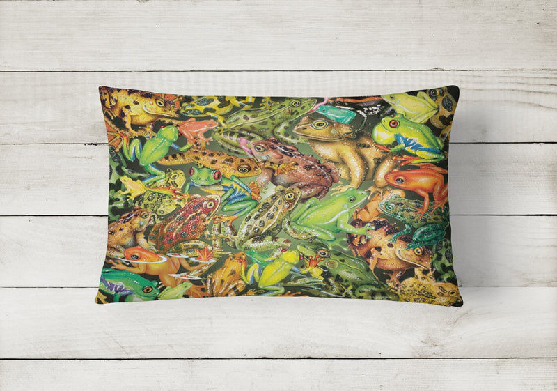 Frogs Canvas Fabric Decorative Pillow PRS4053PW1216