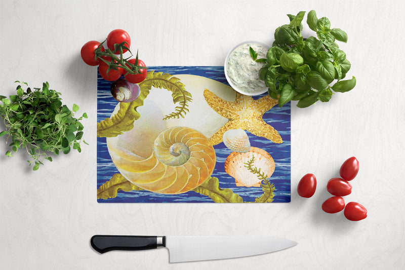 Cut Nautilus And Starfish Glass Cutting Boards – Durable, Decorative Kitchen Art Large PRS4056LCB