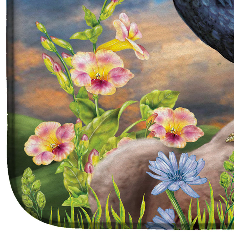 Black Rooster Dish Drying Mat – Absorbent, Artistic Kitchen Essentials PRS4060DDM