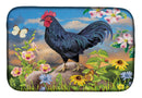 Black Rooster Dish Drying Mat – Absorbent, Artistic Kitchen Essentials PRS4060DDM
