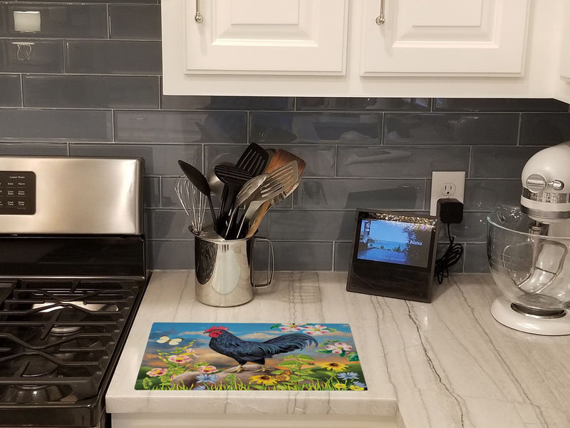 Black Rooster Glass Cutting Boards – Durable, Decorative Kitchen Art Large PRS4060LCB