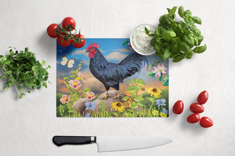 Black Rooster Glass Cutting Boards – Durable, Decorative Kitchen Art Large PRS4060LCB