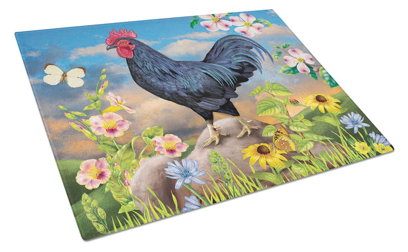 Black Rooster Glass Cutting Boards – Durable, Decorative Kitchen Art Large PRS4060LCB