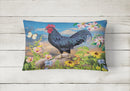 Black Rooster Canvas Fabric Decorative Pillow PRS4060PW1216