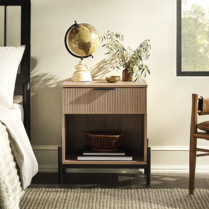 Paris Modern Scandinavian Reeded Nightstand