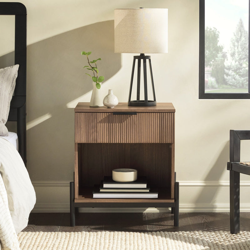 Paris Modern Scandinavian Reeded Nightstand