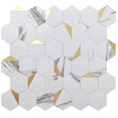 White Gold 12x12 Honed Hexagon PVC Peel & Stick Tile (10 pack, 8.3 sq ft/case)
