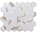 White Gold 12x12 Honed Hexagon PVC Peel & Stick Tile (10 pack, 8.3 sq ft/case) - Sample