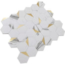 White Gold 12x12 Honed Hexagon PVC Peel & Stick Tile (10 pack, 8.3 sq ft/case)